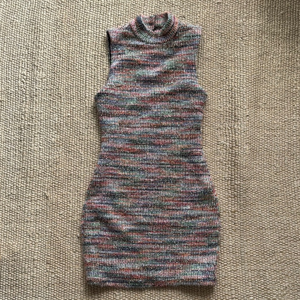 MAJORELLE Red and Pink Cowl Turtleneck Sweater